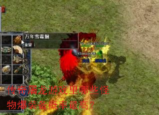 传奇屠龙游戏里哪些怪物爆装备概率最高? 传奇屠龙游戏里哪些怪物爆装备概率最高?