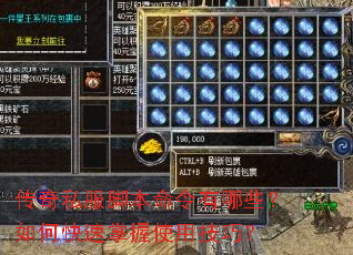 传奇私服脚本命令有哪些?如何快速掌握使用技巧? 传奇私服脚本命令有哪些?如何快速掌握使用技巧?