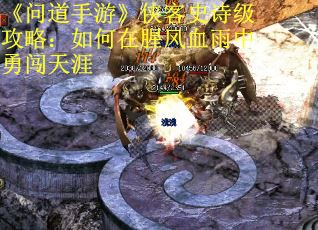 《问道手游》侠客史诗级攻略：如何在腥风血雨中勇闯天涯