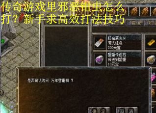 传奇游戏里邪恶钳虫怎么打？新手求高效打法技巧
