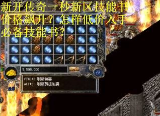 新开传奇一秒新区技能书价格飙升？怎样低价入手必备技能书？