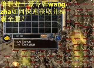 单职业土豪令牌wangzha如何快速获取并称霸全服？
