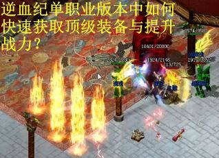 逆血纪单职业版本中如何快速获取顶级装备与提升战力？